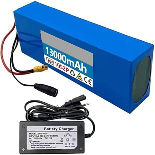 36V 13ah Ebike Batterie 36V Elektrofahrrad-Akku 13aH Elektro-Fahrrad Batterie Eingebauter BMS für 200W-800W Elektrofahrrad Scooter Motor mit 2A Ladegerät XT60+DC von PLPLKTNNKK