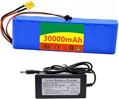 36V 30Ah Wiederaufladbarer Lithium-Akku mit 42V 2A Ladegerät für Elektroroller 10S2p Wasserdichter Akku für Roller und Fahrrad 30Ah+car 36V 30Ah Wiederaufladbarer Lithium-Akku mit 42V 2A Ladegerät für Elektroroller 10S2p Wasserdichter Akku für Roller und Fahrrad 30Ah+car von PLPLKTNNKK