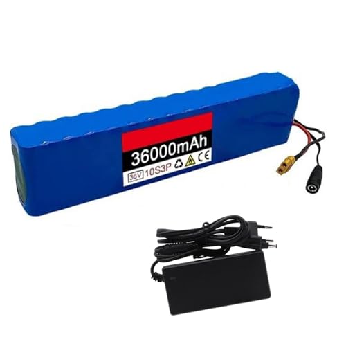 36V 36Ah E-Bike Lithium-Ionen-Akku 10S3P mit Ladegerät und BMS-Schutz für 250W 350W 500W 600W Elektrofahrradmotor XT90 von PLPLKTNNKK