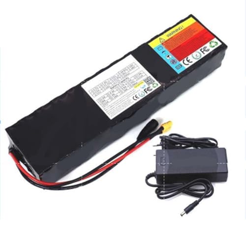 48V 36Ah E-Bike Lithium-Ionen-Akku 13S3P Wasserdichter PVC-Akku Eingebautes BMS für 250W 500W 750W 1000W Elektrofahrradmotor mit Ladegerät XT90 von PLPLKTNNKK