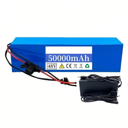 48V 50Ah Ebike-Akku 13S3P Lithium-Ionen-Akku für 250W-1000W E-Bikes E-Scooter E-Motorräder Motor mit 54.6V2A Ladegerät Bullet+SM von PLPLKTNNKK