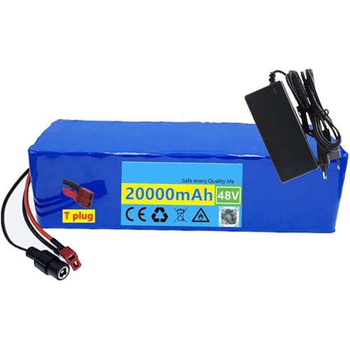 48V Fahrrad-Batterien 20aH E-Bike Pedelec Akku 48V Electric Bicycle Battery 13s3p Lithium Batterie Eingebauter BMS mit Ladegerät T+DC von PLPLKTNNKK