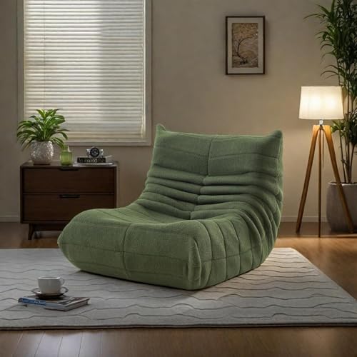 Bodensofa Lazy Sofa Bodensessel mit Rückenlehne Kaminsessel Ohne Armlehnen Ottomane Bodensofa Bequem für Schlafzimmer Wohnzimmer Liege Beige von PLPLKTNNKK