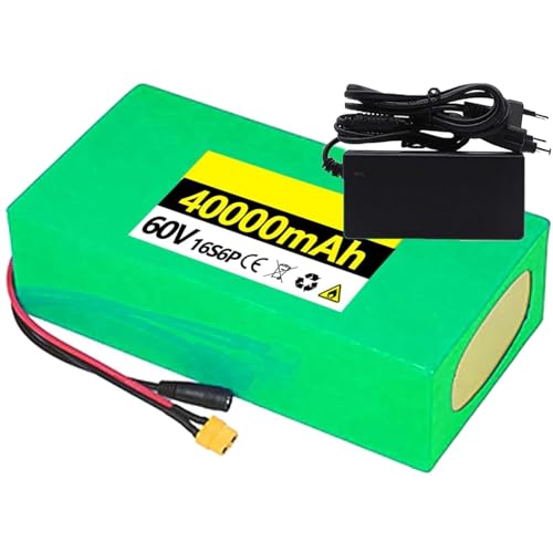 E-Bike Akku 60V 10aH 20ah 30ah 40ah Elektrofahrra Lithium Batterie 60V 10aH PVC-Akku Eingebauter BMS für 250W-1000W Motoren mit Ladegerät 60V 20AH,XT60+DC von PLPLKTNNKK