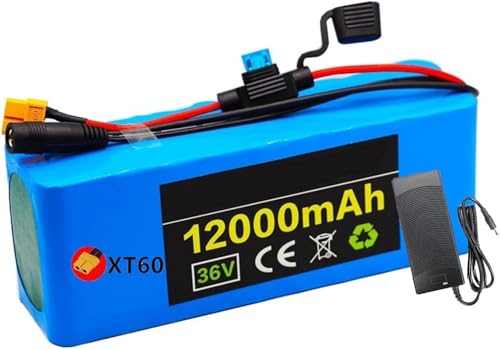 Ebike-Akku 36V 12Ah Lithium-Fahrradakku 10S3p Wiederaufladbarer Eingebauter BMS mit Ladegerät für 200W – 800W Motor 36V 12Ah,XT60 Ebike-Akku 36V 12Ah Lithium-Fahrradakku 10S3p Wiederaufladbarer Eingebauter BMS mit Ladegerät für 200W – 800W Motor 36V 12Ah,XT60 von PLPLKTNNKK