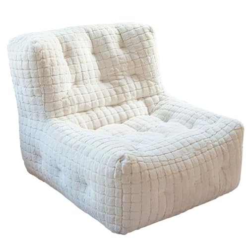 PLPLKTNNKK Großes Einzel-Liegesofa for Schlafen Floor Sofa Chair with Filling Leichter Eck-Sitzsack Relax Furniture for Schlafzimmer Balkon und Wohnzimmer Off White,80 * 70 * 30CM von PLPLKTNNKK