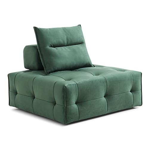 PLPLKTNNKK Modernes Armloses Quadratisches Einzelsofa Modularer Akzentsessel Bequeme Couch mit Kissen für Das Wohnzimmerbüro Olive Green von PLPLKTNNKK