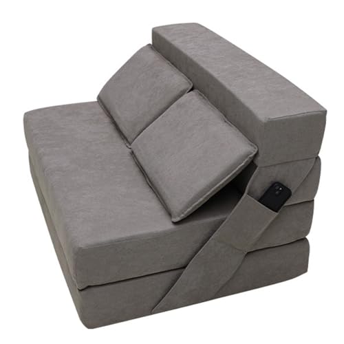 PLPLKTNNKK Sleeping Chair Guest Sofa with Sleep Function Folding Mattress with Cushion Folding Sleeping Chair for Living Room Lofts Grey,102 * 76 * 65cm von PLPLKTNNKK