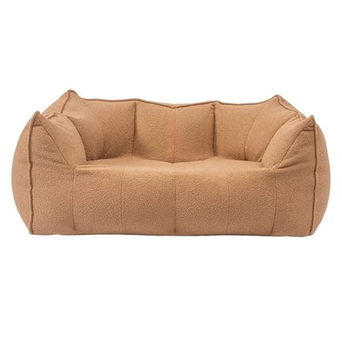 Sofa-In-A-Box No Assembly Required Riesiger Sitzsack / Sofa EPS-Gefüllt mit Weichem Teddy-Samtbezug und Breiten Armlehnen für Erwachsene Teenager Wohnzimmer Schlafzimmer Home Office 80*80*80cm,C von PLPLKTNNKK