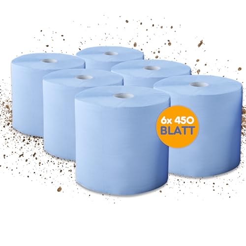 PLS GROUP® 6x Putztuchrolle 2-lagig 2700 Blatt | Saugstarke Papierrollen | Werkstatt Rolle | Putzrolle Blau | Papiertücher | 30x20cm Blattgröße | 6x 450 Blatt pro Rolle PLS GROUP® 6x Putztuchrolle 2-lagig 2700 Blatt | Saugstarke Papierrollen | Werkstatt Rolle | Putzrolle Blau | Papiertücher | 30x20cm Blattgröße | 6x 450 Blatt pro Rolle von PLS GROUP