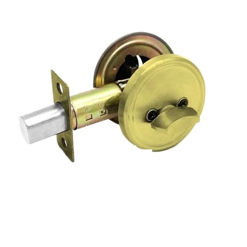 1 Satz unsichtbares Türschloss aus Edelstahl, einseitig, rund, for den Innenbereich, Holztürschloss mit Schlüssel(Golden) von PLTMGHVF