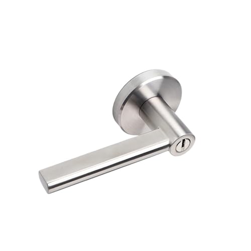 Edelstahl-Dreiriegelgriffschloss Einzelzunge Badezimmer-Innentürschloss(With key) von PLTMGHVF