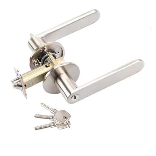 Geräuschloses Türschloss Dreipoliges Rundgriffschloss(Silver with key) von PLTMGHVF