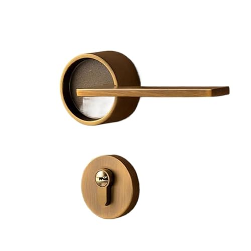 Geräuschloses Türschloss Schlafzimmer Türgriff Schließzylinder geteilt(Yellow Bronze) von PLTMGHVF