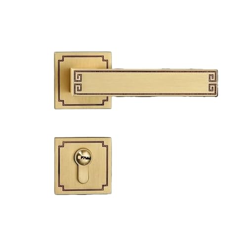 Geteiltes Holztürschloss for den Innenbereich, geräuschloser Griff, Schloss, Möbelbeschläge(Yellow Bronze A) von PLTMGHVF