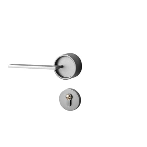 Leises goldenes Türschloss aus Zinklegierung for den Innenbereich(Silver,No Key For Bathroom) von PLTMGHVF