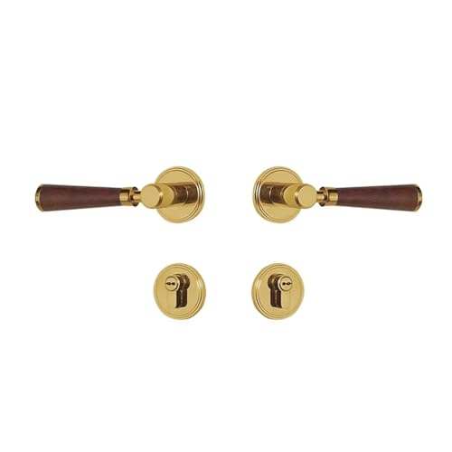 Messing Türschloss Nussbaum Trapez Holz Türknopf Möbel Schlafzimmer(Ivory) von PLTMGHVF