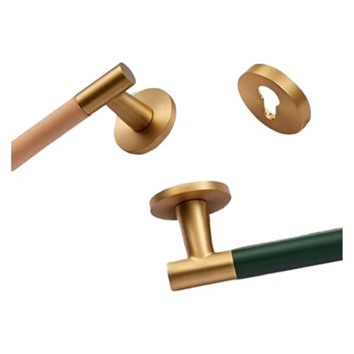 Messing leder türschloss innen türgriff doppel öffnen weibliche türschloss kupfer(Orange) von PLTMGHVF