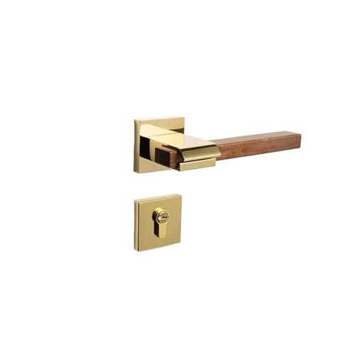 Nussbaum Türgriff Innen Metall Türschloss Home Silent Lock Schlafzimmer(Gold-Magnetic lock) von PLTMGHVF