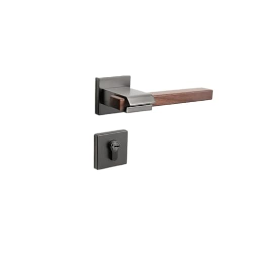 Nussbaum Türgriff Innen Metall Türschloss Home Silent Lock Schlafzimmer(Gray-Silent lock) von PLTMGHVF