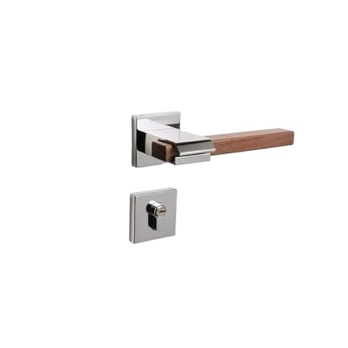 Nussbaum Türgriff Innen Metall Türschloss Home Silent Lock Schlafzimmer(Silver-Magnetic lock) von PLTMGHVF