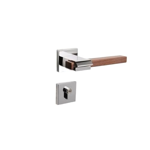 Nussbaum Türgriff Innen Metall Türschloss Home Silent Lock Schlafzimmer(Silver-Silent lock) von PLTMGHVF
