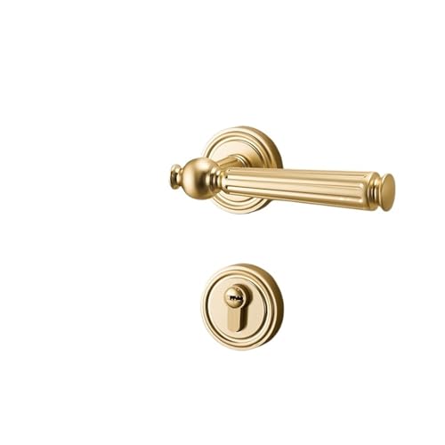 PLTMGHVF Schlafzimmer-Holztürschloss, geteiltes, geräuschloses Griffschloss im amerikanischen Stil(Matte gold) von PLTMGHVF
