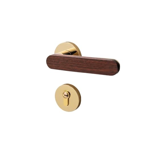 Schlafzimmer Innentürschloss Set Silber Türgriffschloss(Yellow Brozen,No key) von PLTMGHVF