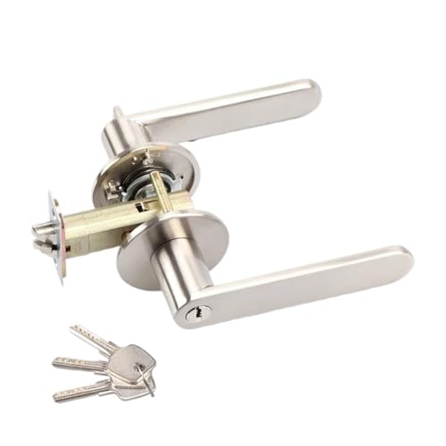 Schlafzimmertürgriffschloss mit Schlüssel for Badezimmer(Silver Withkey) von PLTMGHVF