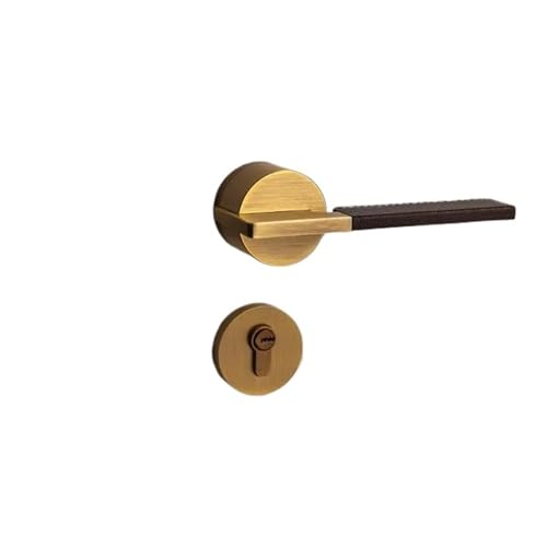 Türgriff leises Türschloss Innen-Split-Schloss mit Schlüssel(Yellow bronze) von PLTMGHVF