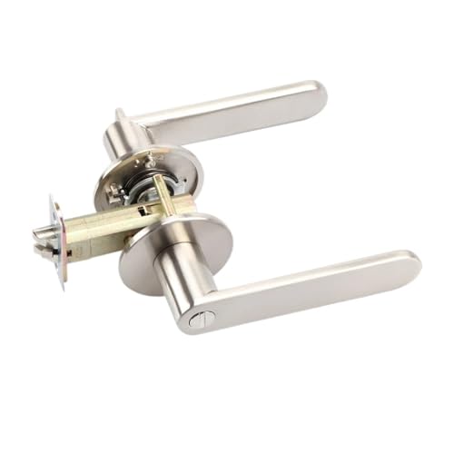 Türgriffschloss mit Schlüssel Zinklegierung Zylinderschloss for Badezimmer(Silver Withoutkey) von PLTMGHVF