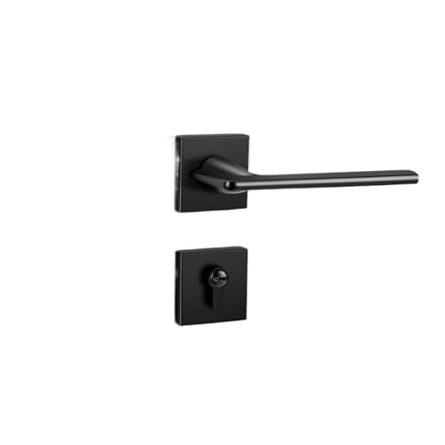 Türschloss aus Zinklegierung for den Innenbereich, geteiltes, geräuschloses Schloss, Möbelgriff(BLACK_72MM) von PLTMGHVF