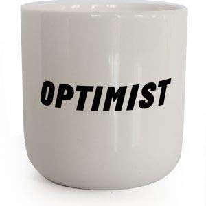 PLTY - Optimist Becher - Tasse ohne Henkel - Handglasiertes Weiß Porzellan - Lustige Tassen - Attitude - Dänisches Design von PLTY