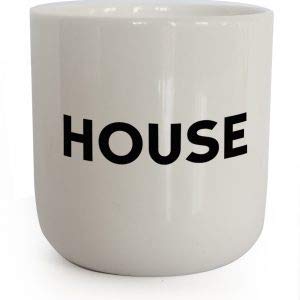 PLTY - House Becher - Tasse ohne Henkel - Handglasiertes Weiß Porzellan - Coffee Mug - Music Beat - Dänisches Design von PLTY