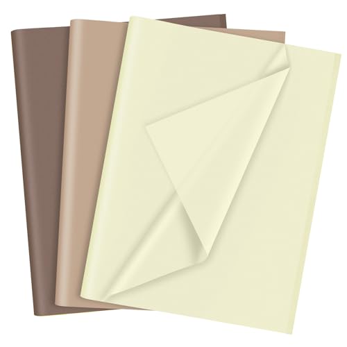 PLULON 60 Blatt braunes Seidenpapier Bulk, Geschenkpapier-Seidenpapierblätter zum Verpacken von Geburtstagsgeschenkpapier, Geburtstag, Hochzeit, Bau, Partydekorationen von PLULON