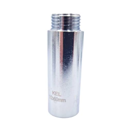 1/2"BSP (15mm) Rohrgewinde Erweiterung IG x AG Messing verchromt - 60 mm lang von PLUMBING4HOME