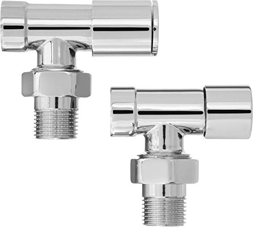 Angled Chrom Heizkörperventile eingestellt Pack 1/2"BSP Einlass 15mm + Rücklaufverschraubung Angled Chrom Heizkörperventile eingestellt Pack 1/2"BSP Einlass 15mm + Rücklaufverschraubung von PLUMBING4HOME