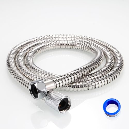 (50 Stück) PLUMBINGMASTER Brauseschlauch 79 Zoll Edelstahl Handbrause Kopf Schlauch Ersatz mit Messingmutter Lange Fexible Brauseschlauch Verlängerung von PLUMBINGMASTER