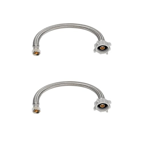 PLUMBINGMASTER WC-Wasserversorgungsleitung, 0,95 cm Comp x 2,2 cm BC, geflochtene Edelstahl-WC-Zuleitung, WC-Verbindungsschlauch mit auslaufsicherer Messingmutter PLUMBINGMASTER WC-Wasserversorgungsleitung, 0,95 cm Comp x 2,2 cm BC, geflochtene Edelstahl-WC-Zuleitung, WC-Verbindungsschlauch mit auslaufsicherer Messingmutter von PLUMBINGMASTER