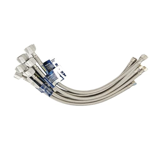 PLUMBINGMASTER WC-Wasserversorgungsleitung, WC-Anschlussschlauch mit auslaufsicherer Messingmutter (50,8 cm), 48 Stück von PLUMBINGMASTER