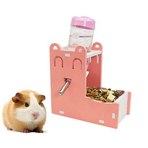 PLUS PO Hasen Trinkflasche Mit Halterung Meerschweinchen Zubehoer Heimtierbedarf Kleintiere Futterschalen für Haustiere Futterspender Hamster Set-pink von PLUS PO