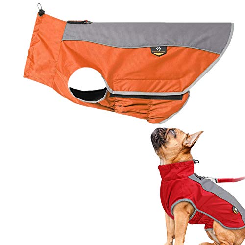 PLUS PO Hunde Regenmantel Wasserdicht Regenjacke Hund Wasserdichter Regenmantel für Hunde Hundemäntel wasserdicht und warm Regenmantel für Hunde orange,L von PLUS PO