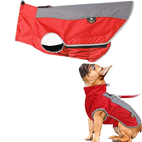 PLUS PO Hunde Regenmantel Wasserdicht Regenjacke Hund Wasserdichter Regenmantel für Hunde Hundemäntel wasserdicht und warm Regenmantel für Hunde red,M von PLUS PO