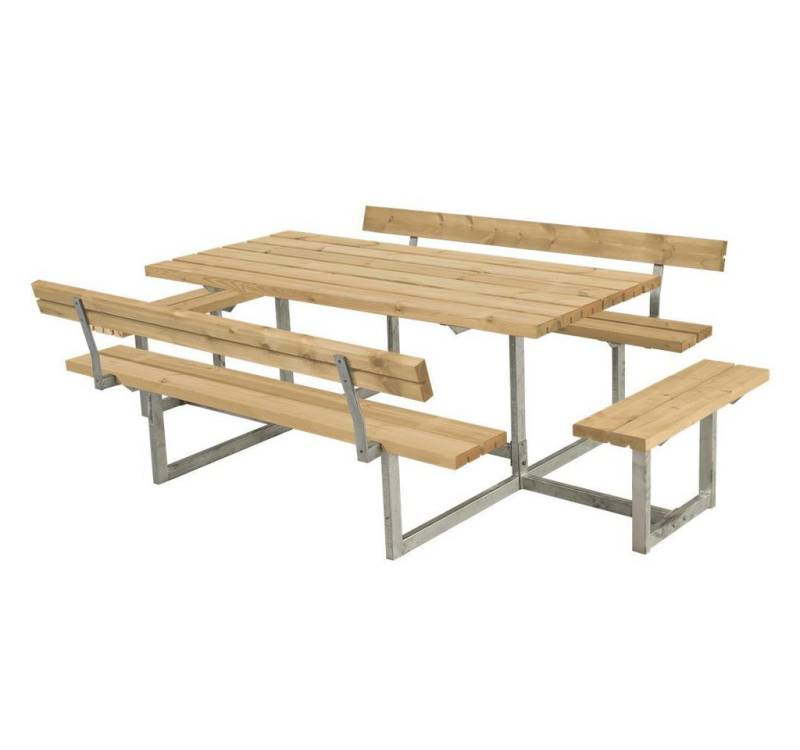 PLUS Gartenbank Basic Kombimöbel + Anbau & 2 Rückenlehnen 260x184x75/45 cm Thermowood von PLUS