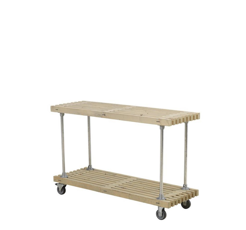 PLUS Gartenbank PLUS Latten Grill-/Beistelltisch mit Rädern von PLUS