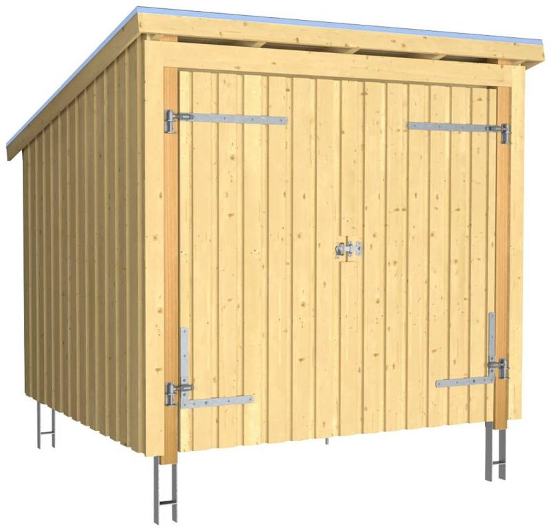 PLUS Gartenhaus Nordic, BxT: 218x229 cm, (Packung), Fahrradunterstand mit Doppeltür, inkl. Dachpappe/Aluleisten/H-Füße von PLUS