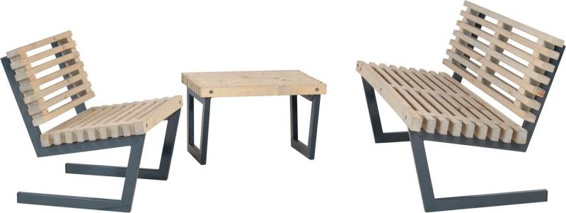 PLUS Gartenlounge-Set »Siesta« Loungeset 2, (3-tlg), bestehend aus: Sofa, Stuhl und Bank/Tisch von PLUS