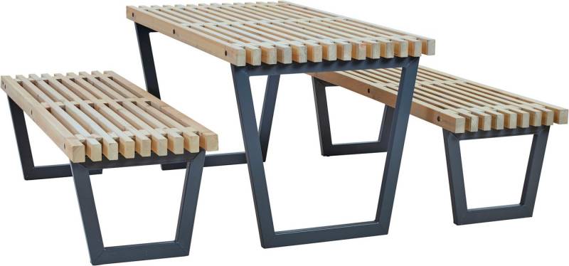PLUS Gartenlounge-Set »Siesta« Möbelset, (3-tlg), bestehend aus: Tisch und 2 Bänke von PLUS