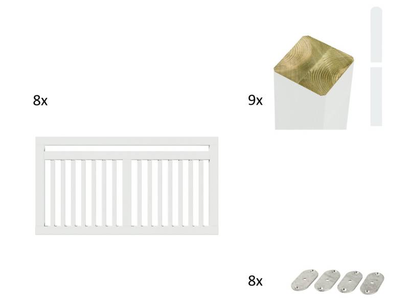 PLUS Gartenzaun Linea, (Set), Höhe: 80 cm, Gesamtlänge: 4,78 bis 23,62 m, zum Einbetonieren von PLUS
