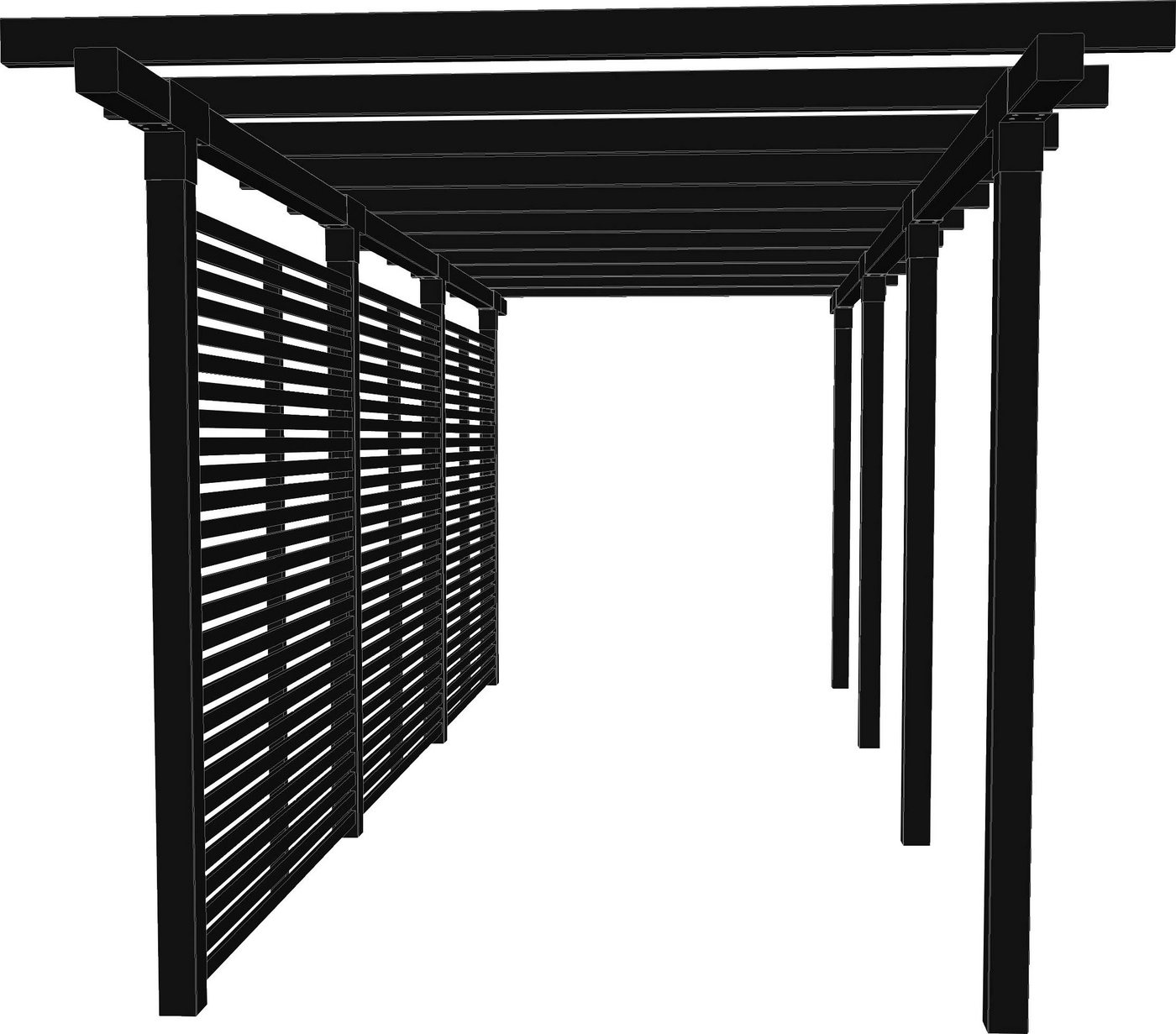 PLUS Pergola Cubic, BxTxH: 238x664x217 cm, Doppelpergola, 3 Module inkl. Tokyozäunen von PLUS